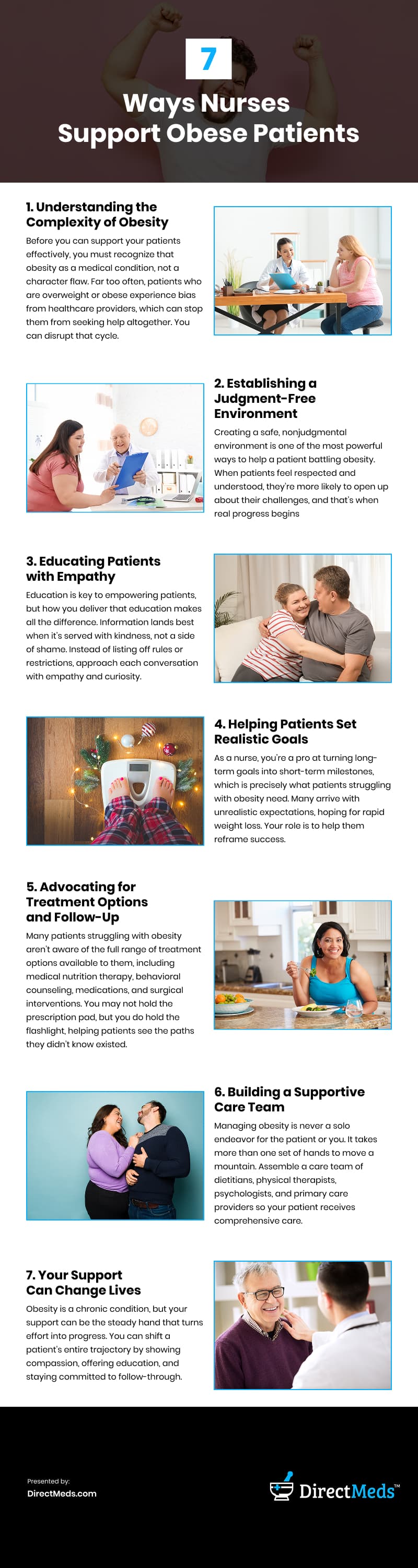 7 Ways Nurses Support Obese Patients Infographic