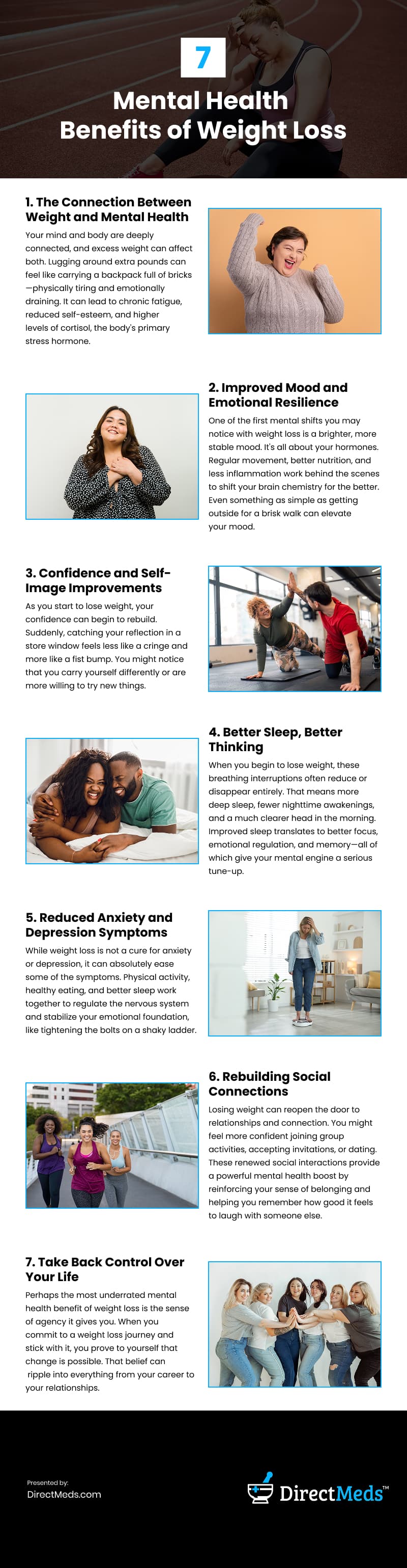 7 Mental Health Benefits of Weight Loss Infographic
