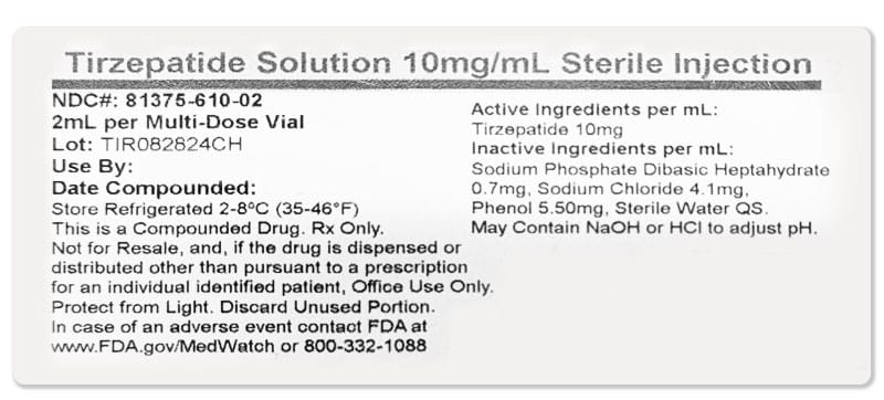 Tirzepatide ingredients
