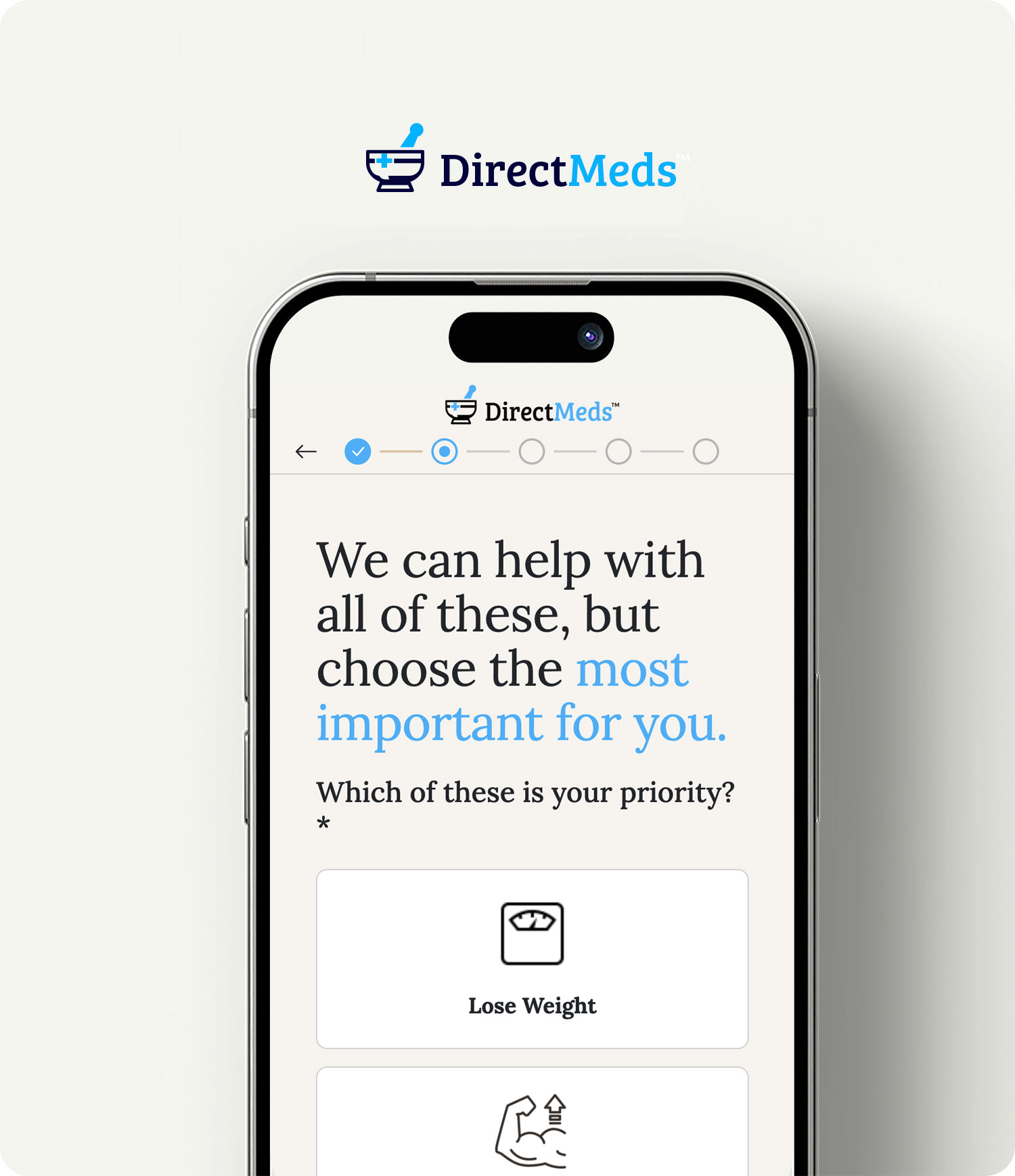 Phone with app screen