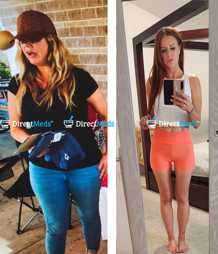 Sarah, before and after photos from her weight-loss program